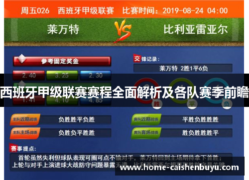 西班牙甲级联赛赛程全面解析及各队赛季前瞻